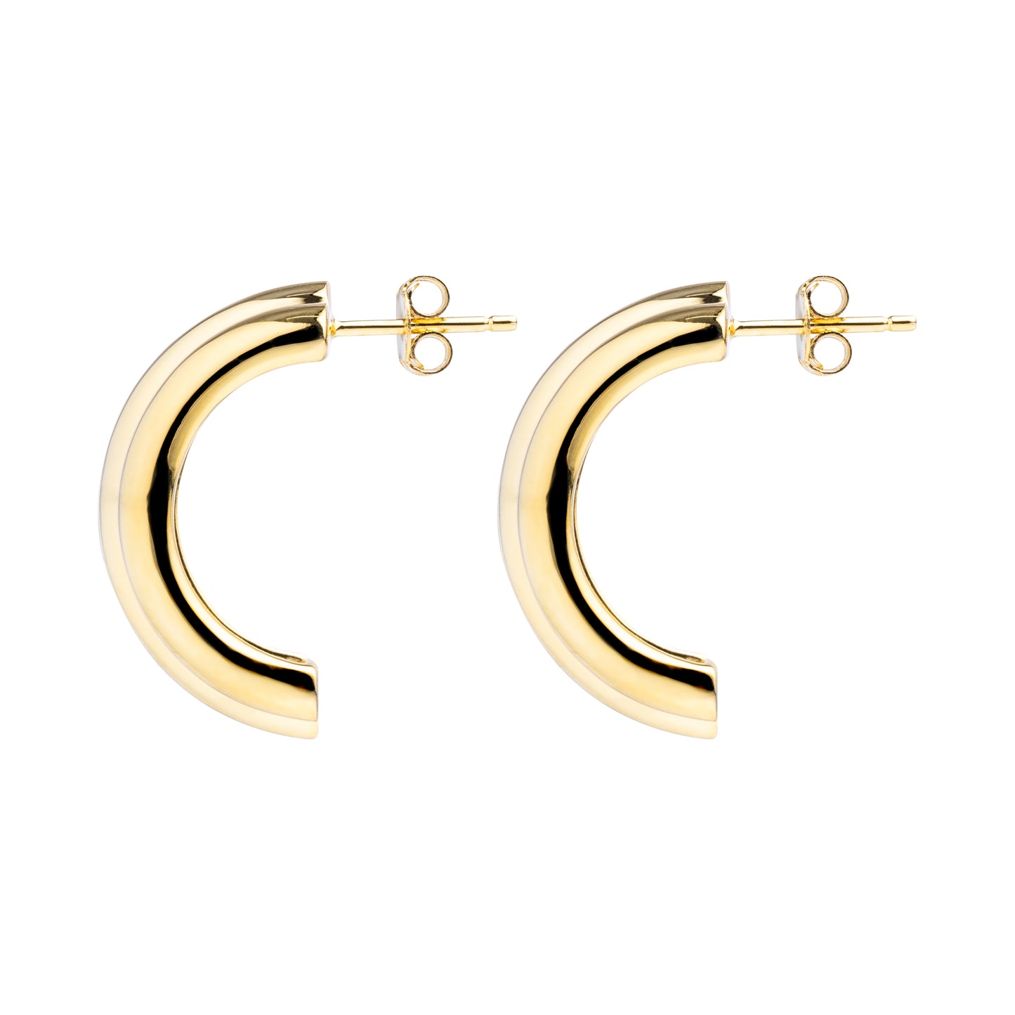 A pair of 18k gold plated chunky gold earrings