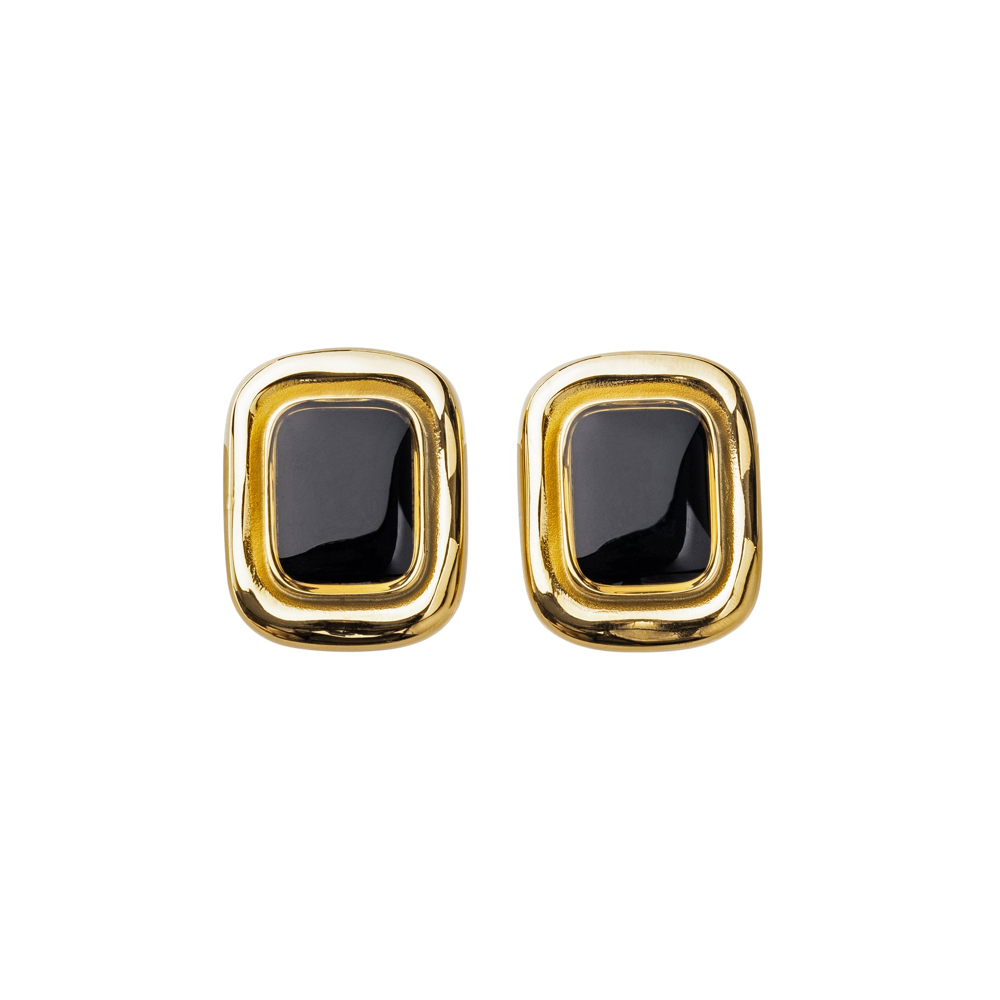 Black Pendant Gold Earring