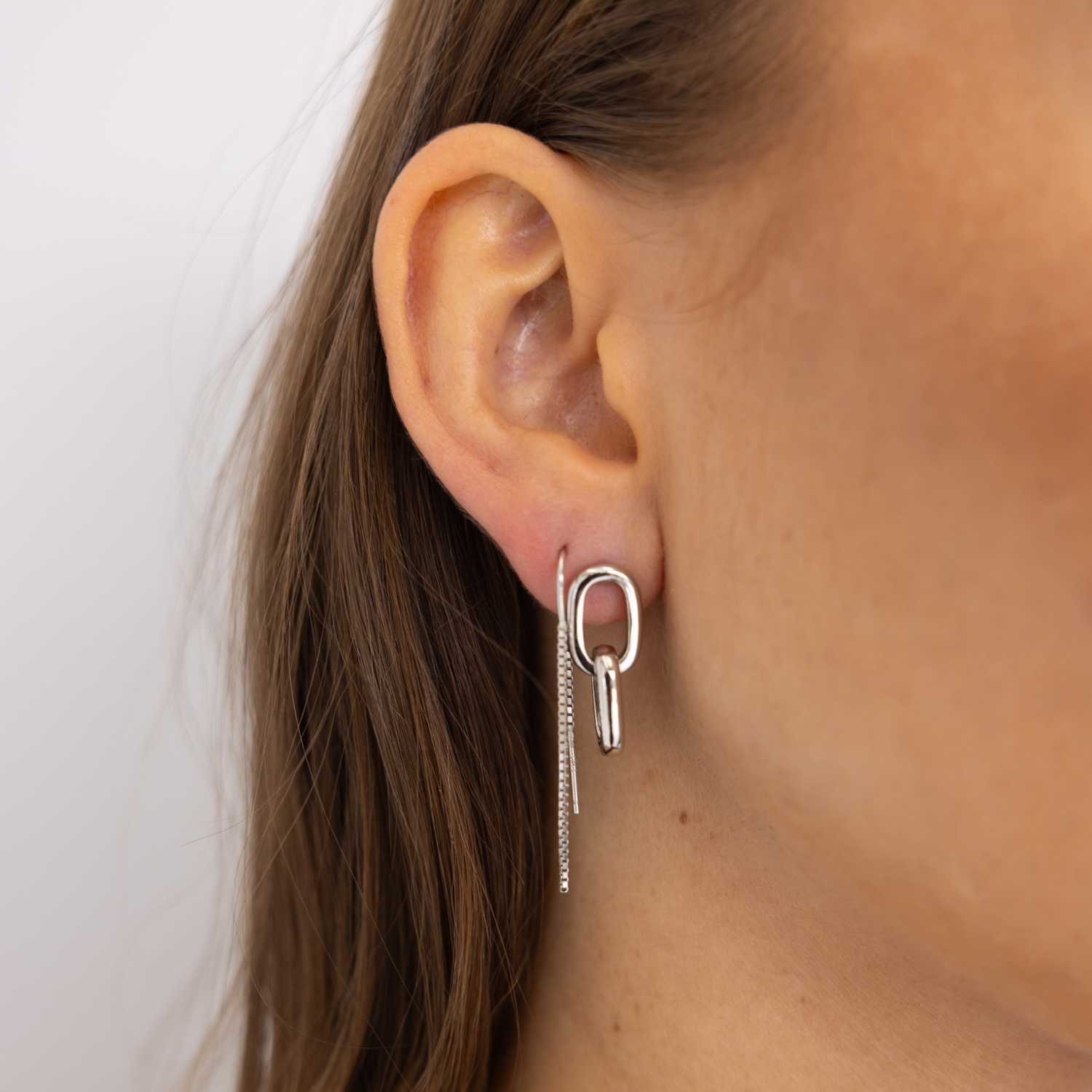 925 Sterling Silver, Silver Thread Earring